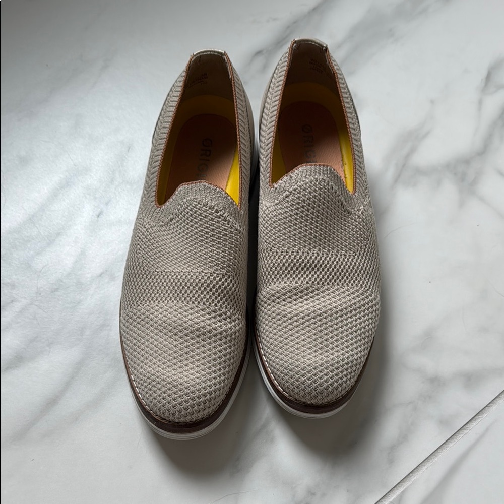 Cole Haan Tan Leather Flats with Perforated Design